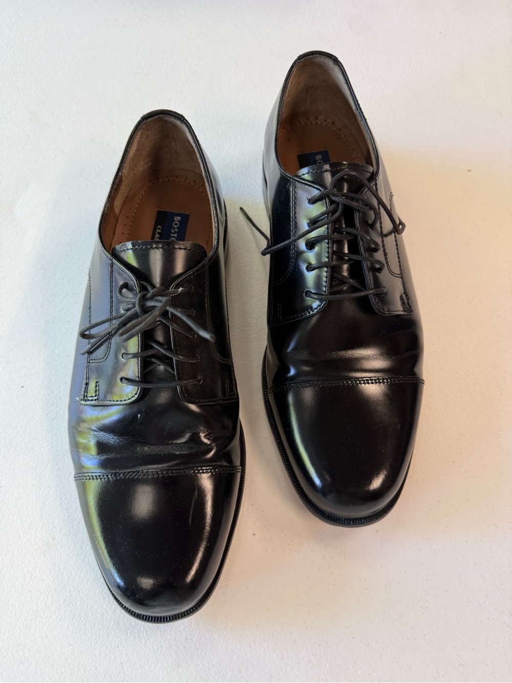 Bostonian Black Cap-Toe Leather Derby Dress Shoes
